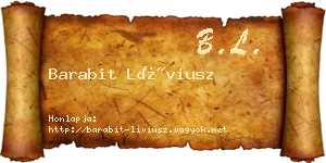 Barabit Líviusz névjegykártya